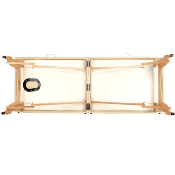 画像2: 軽量折りたたみエステベッド (木製・有孔) バニラ 長さ185×幅70×高さ51-83cm (2)